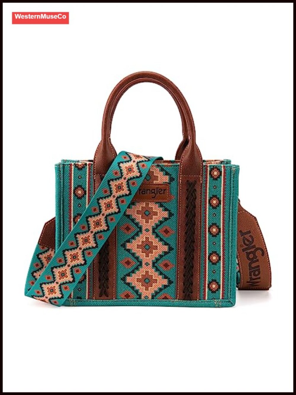 Aztec Print Hobo Tote Bag with Guitar Strap Cross-Stitch Woven Shoulder Purse